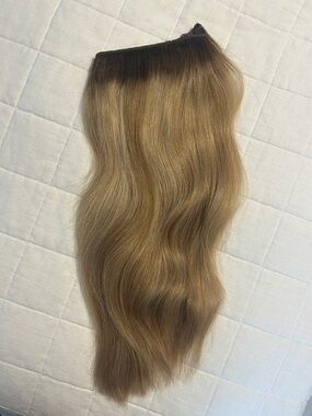 Ombre Brown to Blonde 18” Halo Couture Layered Hair Extension